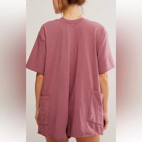 FREE PEOPLE MOVEMENT HOT SHOT TEE ROMPER in Clove NWT sz XS, S, M, L - Picture 6 of 8